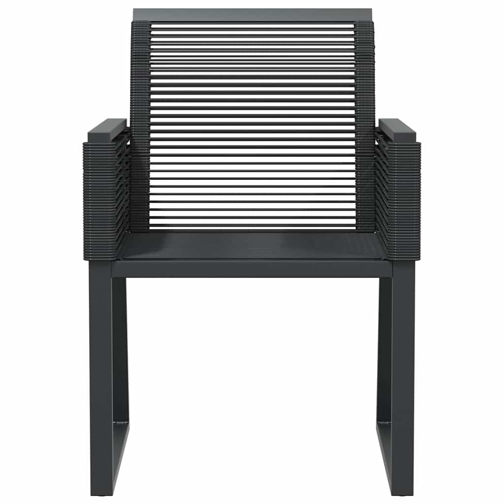 Garden Chairs 4 pcs Black Poly Rattan
