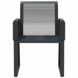 Garden Chairs 4 pcs Black Poly Rattan - 45-Degree Angle