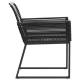 Garden Chairs 4 pcs Black Poly Rattan - Rear View