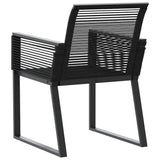 Garden Chairs 4 pcs Black Poly Rattan - Close-Up Angle
