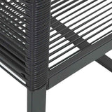 Garden Chairs 4 pcs Black Poly Rattan - Low Angle