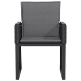Garden Chairs with Cushions 2 pcs Black Poly Rattan - 45-Degree Angle