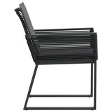 Garden Chairs with Cushions 2 pcs Black Poly Rattan - Rear View