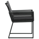Garden Chairs with Cushions 4 pcs Black Poly Rattan - Rear View