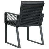 Garden Chairs with Cushions 4 pcs Black Poly Rattan - Close-Up Angle