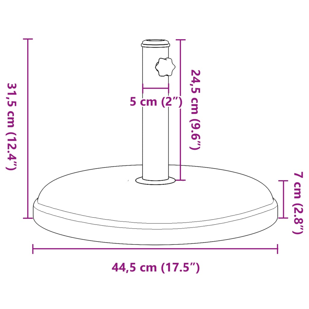 Parasol Base for ?32/35/38 mm Poles 15 kg Round
