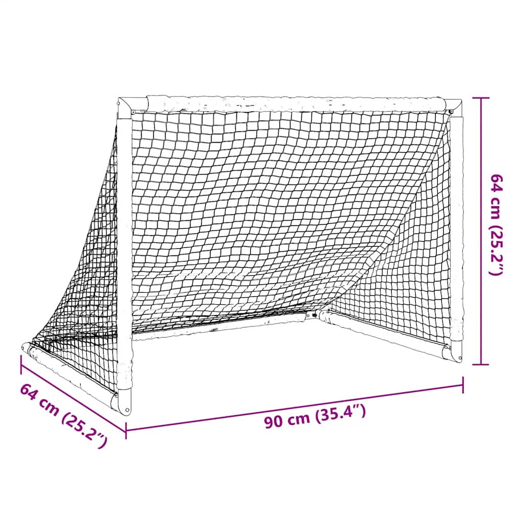 Kids' Football Goal Foldable Black 90x64x64 cm
