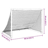 Kids' Football Goal Foldable Black 90x64x64 cm - Extra Image