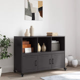 Sideboard Black 100.5x39x72 cm Steel - Side View