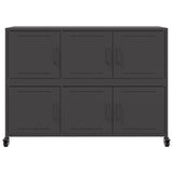 Sideboard Black 100.5x39x72 cm Steel - Rear View