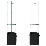 Tomato Cage with Plant Bag 2 pcs 154 cm Steel and PP - Front View