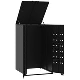 Wheelie Bin Storage for Single Bin Black 69x79x117 cm Steel - Close-Up Angle