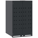 Wheelie Bin Storage for Single Bin Anthracite 69x79x117 cm Steel - Front View