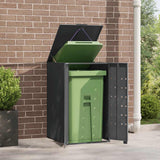 Wheelie Bin Storage for Single Bin Anthracite 69x79x117 cm Steel - Side View
