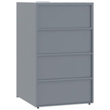 Wheelie Bin Storage for Single Bin Grey 69x79x117 cm Steel - Rear View