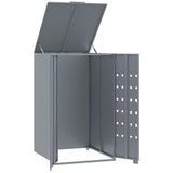 Wheelie Bin Storage for Single Bin Grey 69x79x117 cm Steel - Close-Up Angle