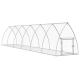 Rabbit Hutch Silver 600x105x120 cm Galvanised Steel - Front View