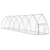 Rabbit Hutch Silver 600x105x120 cm Galvanised Steel - Side View