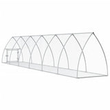 Rabbit Hutch Silver 600x105x120 cm Galvanised Steel - Rear View