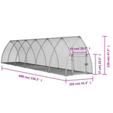 Rabbit Hutch Silver 600x105x120 cm Galvanised Steel - Extra Image