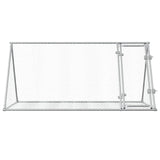 Rabbit Hutch Silver 200x105x91 cm Galvanised Steel - 45-Degree Angle