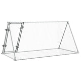 Rabbit Hutch Silver 200x105x91 cm Galvanised Steel - Close-Up Angle