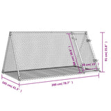 Rabbit Hutch Silver 200x105x91 cm Galvanised Steel - Extra Image