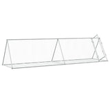 Rabbit Hutch Silver 400x105x91 cm Galvanised Steel - Side View