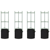 Tomato Cages with Plant Bags 4 pcs 116 cm Steel and PP