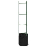 Tomato Cages with Plant Bags 4 pcs 154 cm Steel and PP - Rear View