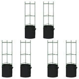 Tomato Cages with Plant Bags 6 pcs 116 cm Steel and PP - Front View
