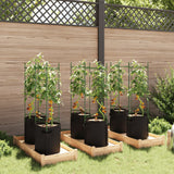 Tomato Cages with Plant Bags 6 pcs 116 cm Steel and PP - Side View