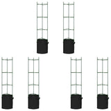 Tomato Cages with Plant Bags 6 pcs 154 cm Steel and PP - Front View