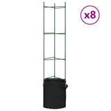 Tomato Cages with Plant Bags 8 pcs 154 cm Steel and PP - Front View