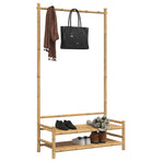 Clothes Rack with Shelves 103x40x183 cm Bamboo