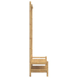 Clothes Rack with Shelves 103x40x183 cm Bamboo - Rear View