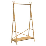 Clothes Rack with Shelf 102x50x190 cm Bamboo - Front View