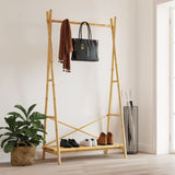 Clothes Rack with Shelf 102x50x190 cm Bamboo - Side View