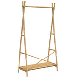 Clothes Rack with Shelf 102x50x190 cm Bamboo - Close-Up Angle