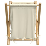 Laundry Basket Cream White 45x55x63.5 cm Bamboo - Top-Down View