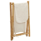 Laundry Basket Cream White 45x55x63.5 cm Bamboo - Close-Up Angle