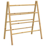 Double Towel Ladder with 4 Rungs 90x50x100 cm Bamboo - Front View