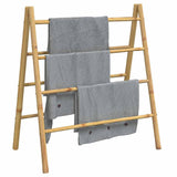 Double Towel Ladder with 4 Rungs 90x50x100 cm Bamboo - Top-Down View