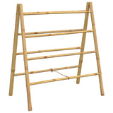 Double Towel Ladder with 4 Rungs 90x50x100 cm Bamboo - Low Angle