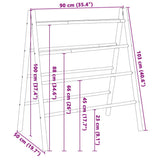 Double Towel Ladder with 4 Rungs 90x50x100 cm Bamboo - Extra Image