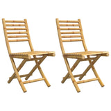 Folding Garden Chairs 2 pcs 43x54x88 cm Bamboo - Front View