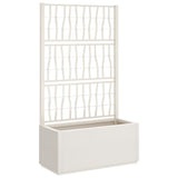 Garden Planter with Trellis White 80x36x140 cm PP - Front View