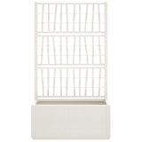 Garden Planter with Trellis White 80x36x140 cm PP - Side View
