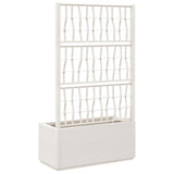 Garden Planter with Trellis White 80x36x140 cm PP - 45-Degree Angle