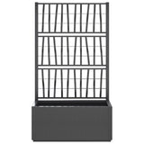 Garden Planter with Trellis Dark Grey 80x36x140 cm PP - Side View